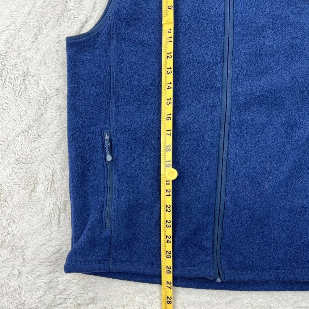 Vineyard Vines Fleece Vest Men's Medium Blue Full Zip Pockets Whale Hiking‎